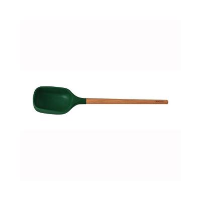 Colher De Servir Live Em Silicone Verde Com Cabo De Madeira Tramontina