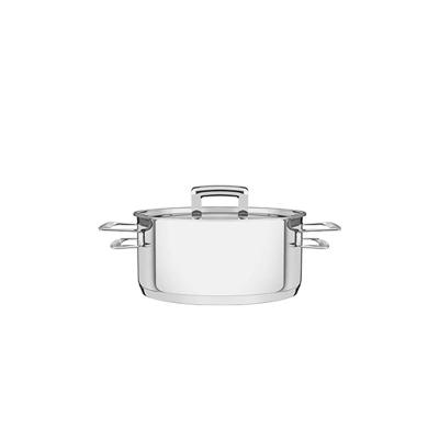 Caçarola Rasa Em Aço Inox Brava Com Duas Alças E Fundo Triplo 24cm Tramontina