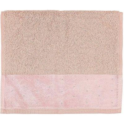 Toalha Lavabo Cristal 30x50cm Veludo Rosa