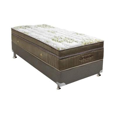 Cama Box Solteiro: Colchão Molas Superpocket Ensacadas Ortobom Gold Ultragel + Base Crc Suede Gray (88x188)