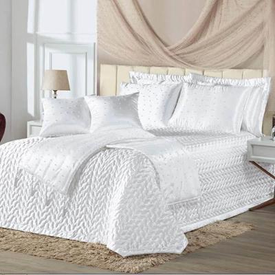 Kit Cobre Leito Queen Pérola Com Almofadas E Xale 10 Peças - Branco