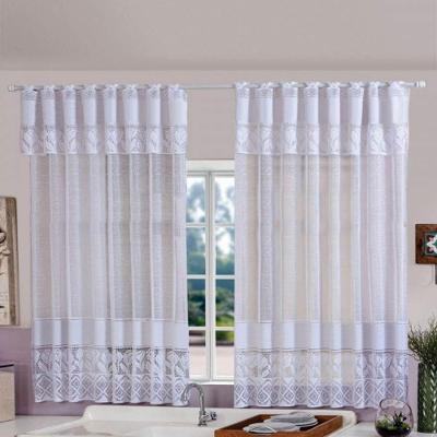 Cortina Para Cozinha Bella Janela Renda Com Bandô 2,20m X 1,25m - Branca