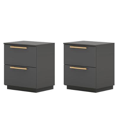 Kit 2 Mesa De Cabeceira 2 Gavetas 50 Cm Dub 50019 Alasca Vlr