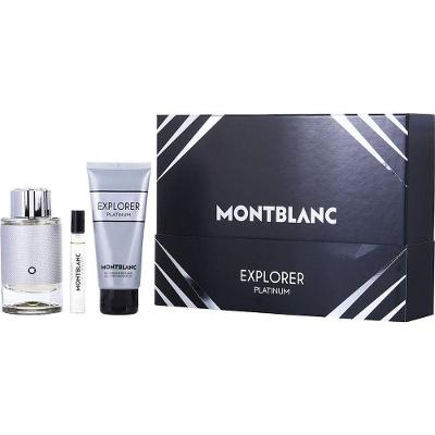 Perfume Masculino Mont Blanc Explorer Platinum Edp Spray 100 ml&gel Banho 7 Mini