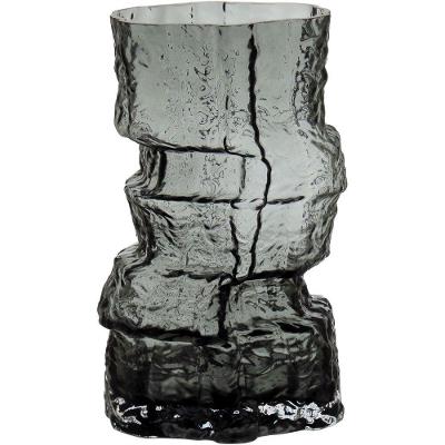 Vaso Decorativo Enfeite Casa Vidro 25x11x11cm Cinza