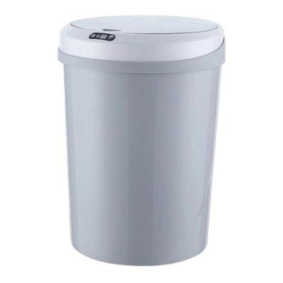 Lixeira Automática Redonda 12 Litros Com Sensor Cinza