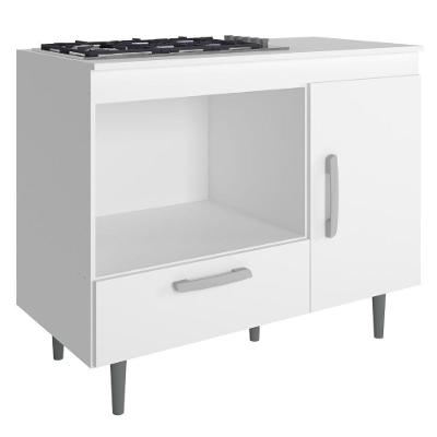 Balcão Para Cooktop 4 Bocas Alecrim 1 Porta Branco Poliman