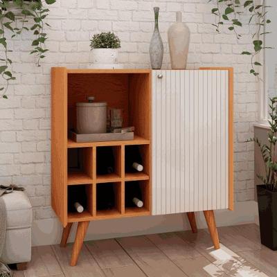 Balcão Adega Cinamomo 100% MDF Vértice Cinamomo White Laca Brilho