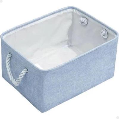 Caixa Cesto Organizador Tecido Lona Resistente 41x32x20cm Azul