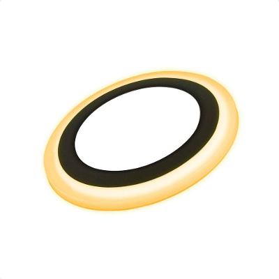 Painel Led Taschibra Redondo Embutir 18+6w Dual Color Black Bivolt