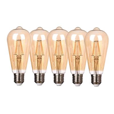 Kit Com 5 Lâmpadas De Filamento Led St64 4w 2400k Lorenzetti