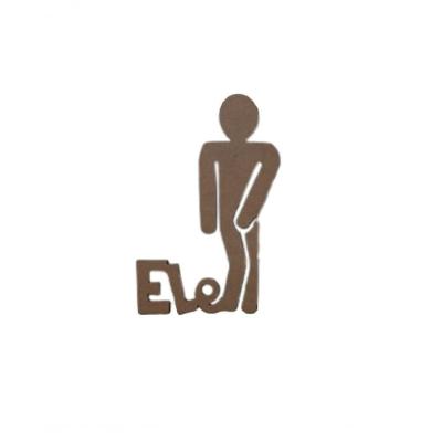 Plaquinha Para Banheiro Masculino Ele 3mm Natural [f031]