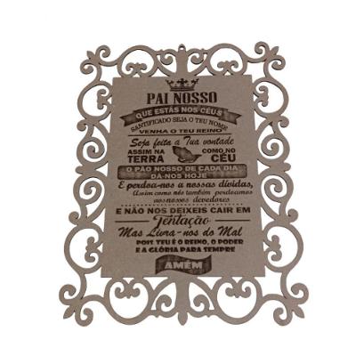 Placa Pai Nosso Evangelico Cor Natural [f031]