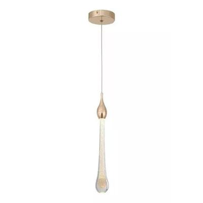 Lustre Pendente Gota Dourado 3w 3000k Bivolt Domum