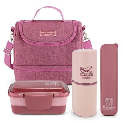 Conjunto Bolsa Térmica Pote Marmita Porta Escova E Porta Talheres Concept-Analise Rosa