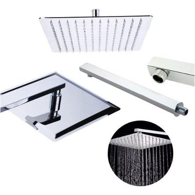 Ducha Chuveiro 20x20 Slim Inox Com Braço 36 Cm
