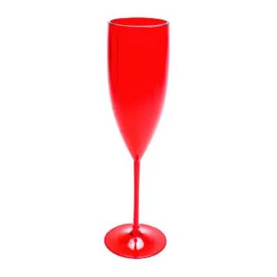 Taça De Champanhe Acrílico Vermelho - 180ml