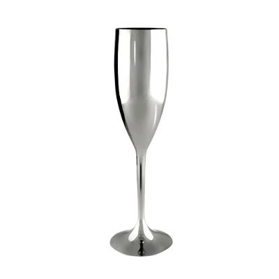 Taça De Champanhe Acrílico Prata Metalizada - 180ml