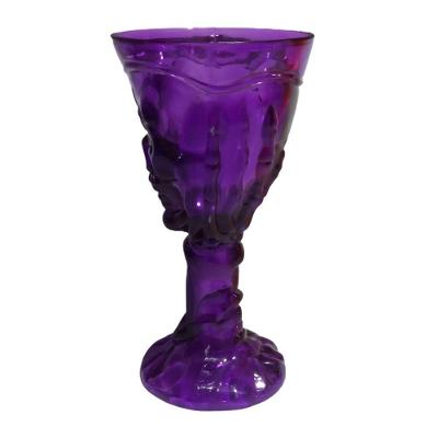 Taça Halloween Transparente Caveira Roxa