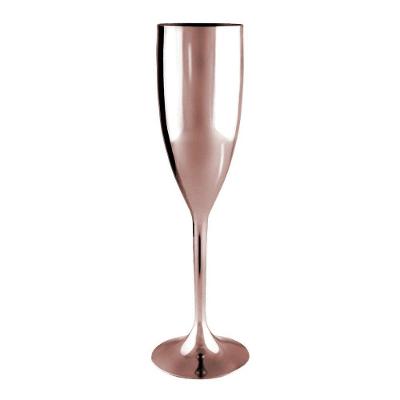 Taça De Champanhe Acrílico Metalizada Rose Gold 180ml