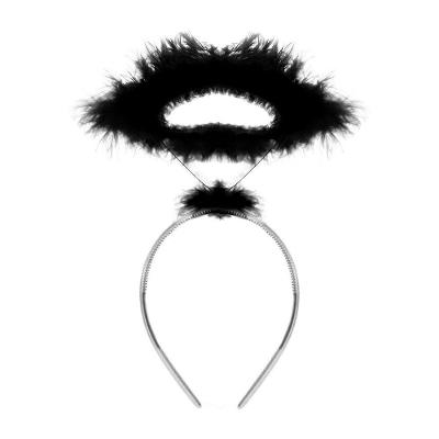 Tiara De Anjo Com Auréola Preta Para Fantasias