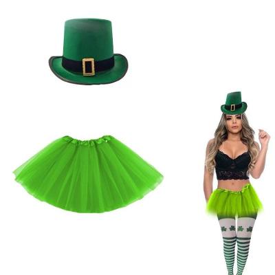 Kit Fantasia São Patrício Feminina Cartola + Saia