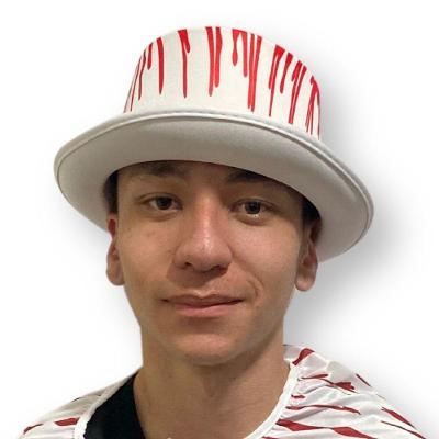 Cartola Branca Com Sangue Para Fantasias