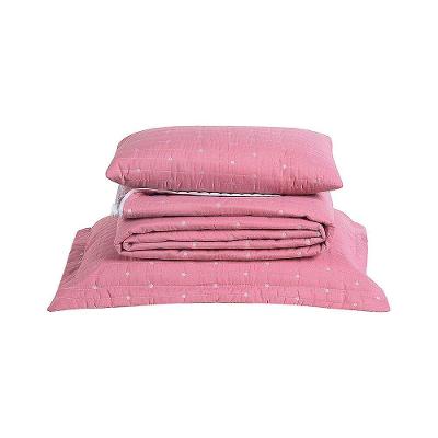 Kit Cobre Leito Solteiro 4 Peças Bordado Urbany Hipercal 400 Fios 100% Poliéster - Rosê
