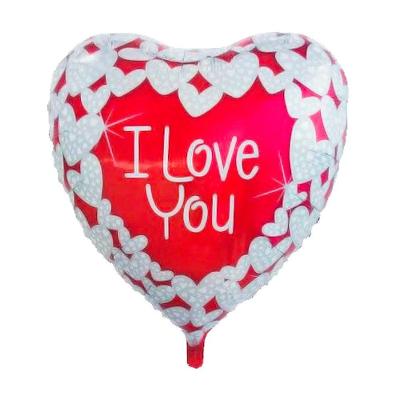 Balão Metalizado Coração I Love You - 90cm X 95cm