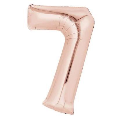 Balão Metalizado Rose Gold Número 7 - 70cm