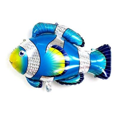 Balão Metalizado Peixe-palhaço Azul - 35 Polegadas