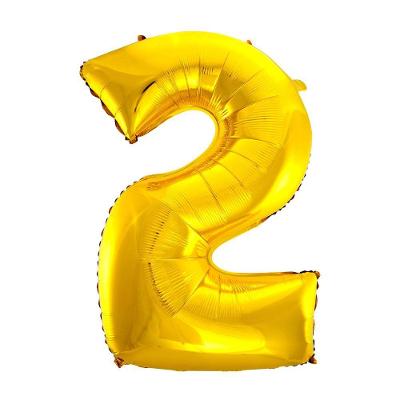 Balão Metalizado Dourado Número 2 - 70cm