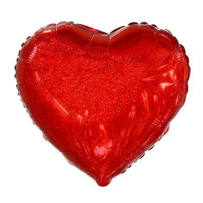 Balão Metalizado Coração Holográfico Vermelho - 20 Polegadas