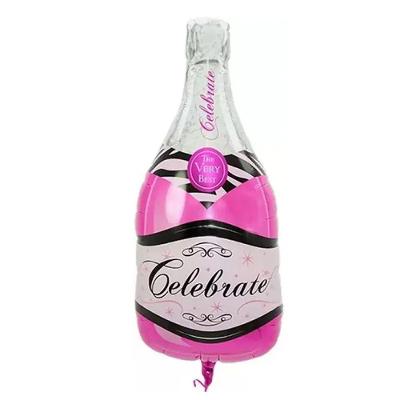 Balão Metalizado Garrafa Champanhe Rosa - 37 Polegadas