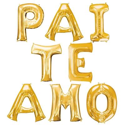 Balão Metalizado Dia Dos Pais Dourado - Pai Te Amo