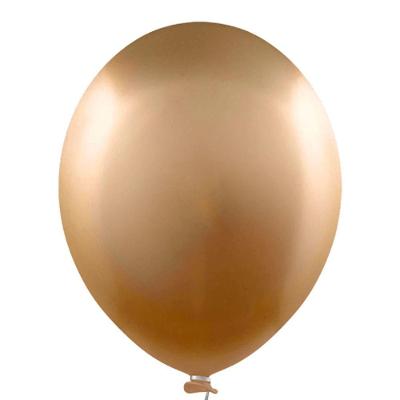Balão Cromado Alumínio Dourado - 9 Polegadas - 25 Unidades