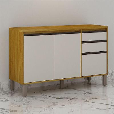Balcão De Cozinha Nala 3 Portas 2 Gavetas Mobilihouse Cinamomo/off White