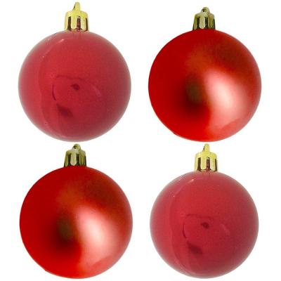Bola De Natal Vermelha Kit Mista 6cm - 9 Unidades
