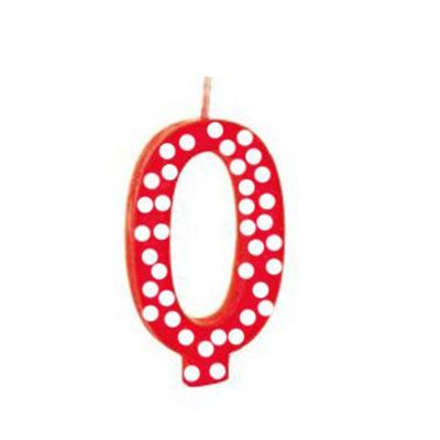 Vela De Aniversário Poá Vermelho - N0