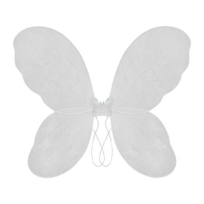 Asa De Borboleta Branco Com Glitter