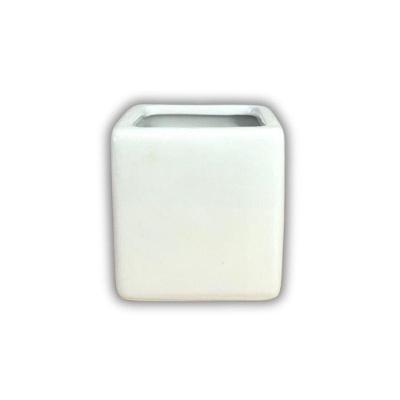 Vaso De Cerâmica Branco Decorativo - 6,5cm X 6,5cm