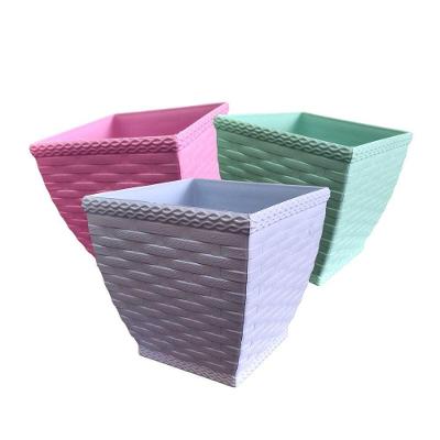 Vaso Cachepô Rattan Quadrado Color 850ml - 11cm X 11cm