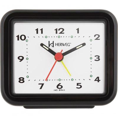 Relógio Despertador Quartz Alarme Forte Preto - Preto