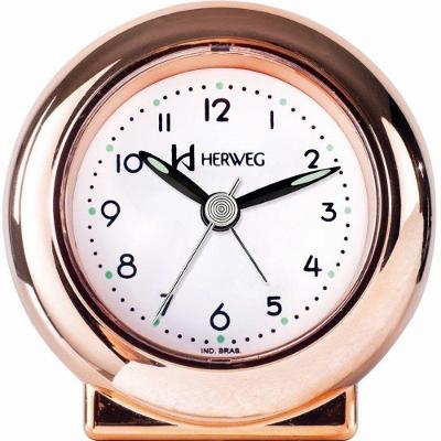 Relógio Despertador Quartz Redondo De Mesa Rosé - Rosé