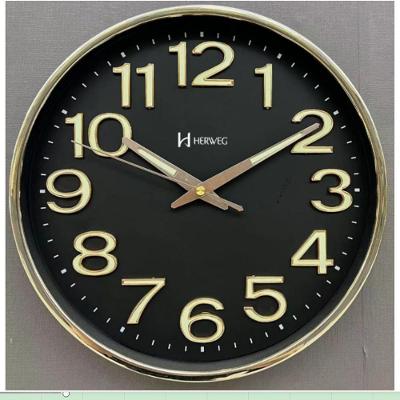 Relógio Parede Herweg Silencioso Ponteiros Luminosos 4609 Preto - Preto