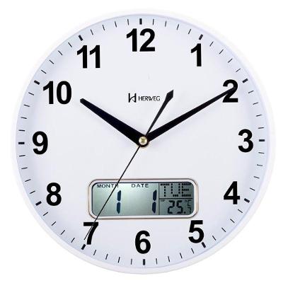 Relógio Parede Herweg 26 Cm Termômetro Silencioso Branco - Branco