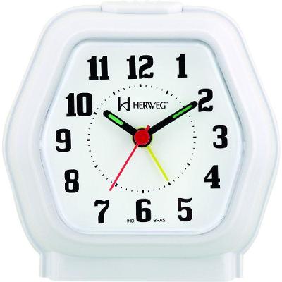 Relógio Despertador Quartz Cabeceira Alarme Luz Branco - Branco