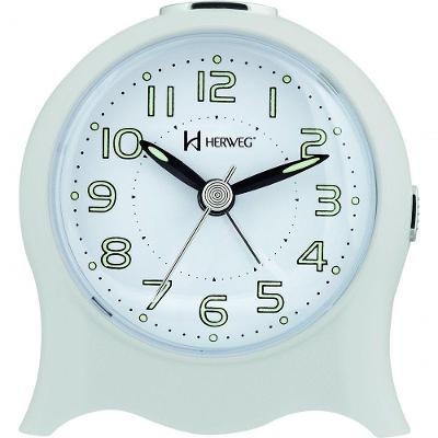 Relógio Despertador Quartz Silencioso Pilha Luz Branco - Branco