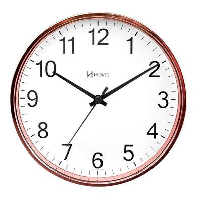 Relógio Parede Quartz Herweg Liso 22cm 660139 Rosé - Rosé