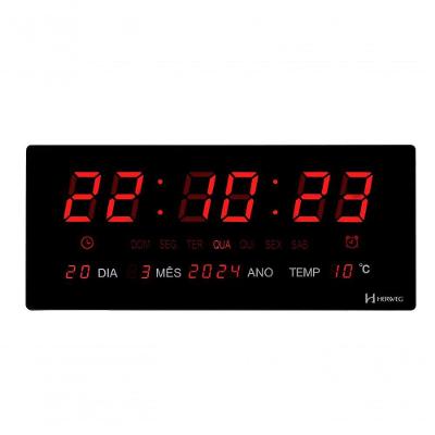 Relógio De Parede Herweg Digital Preto 27,5 Cm Preto - Preto